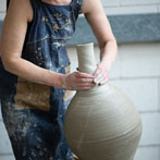 Penny Withers at work in her studio at Yorkshire Art Space’ Persistence Works in Sheffield 2017